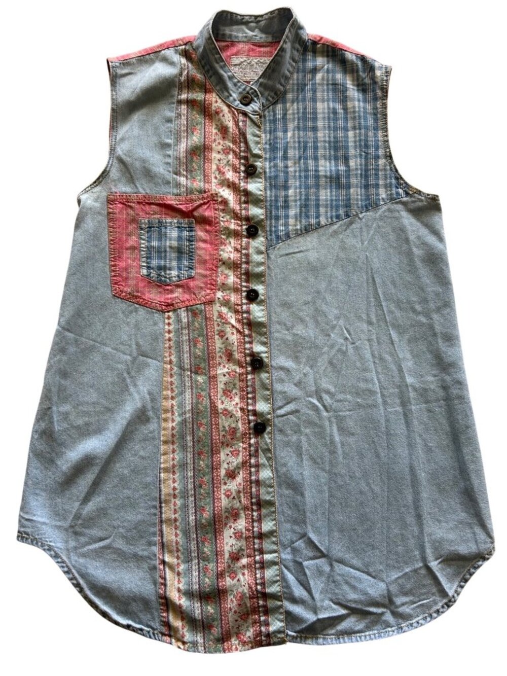 A Pea In The Pod Maternity Sleeveless Top Patchwork County Western Cute S